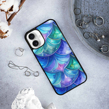 iPhone 16 Plus Case — Mermaid Scale Art Pattern, Custom Art Phone Cover