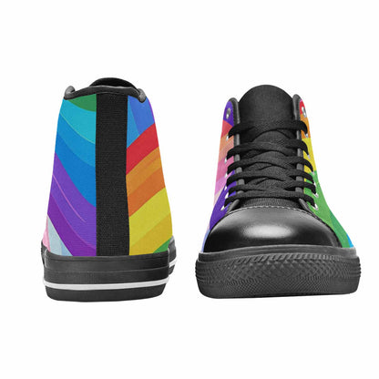 MEN'S Rainbow Pride High Top Canvas Dark Academia Shoes