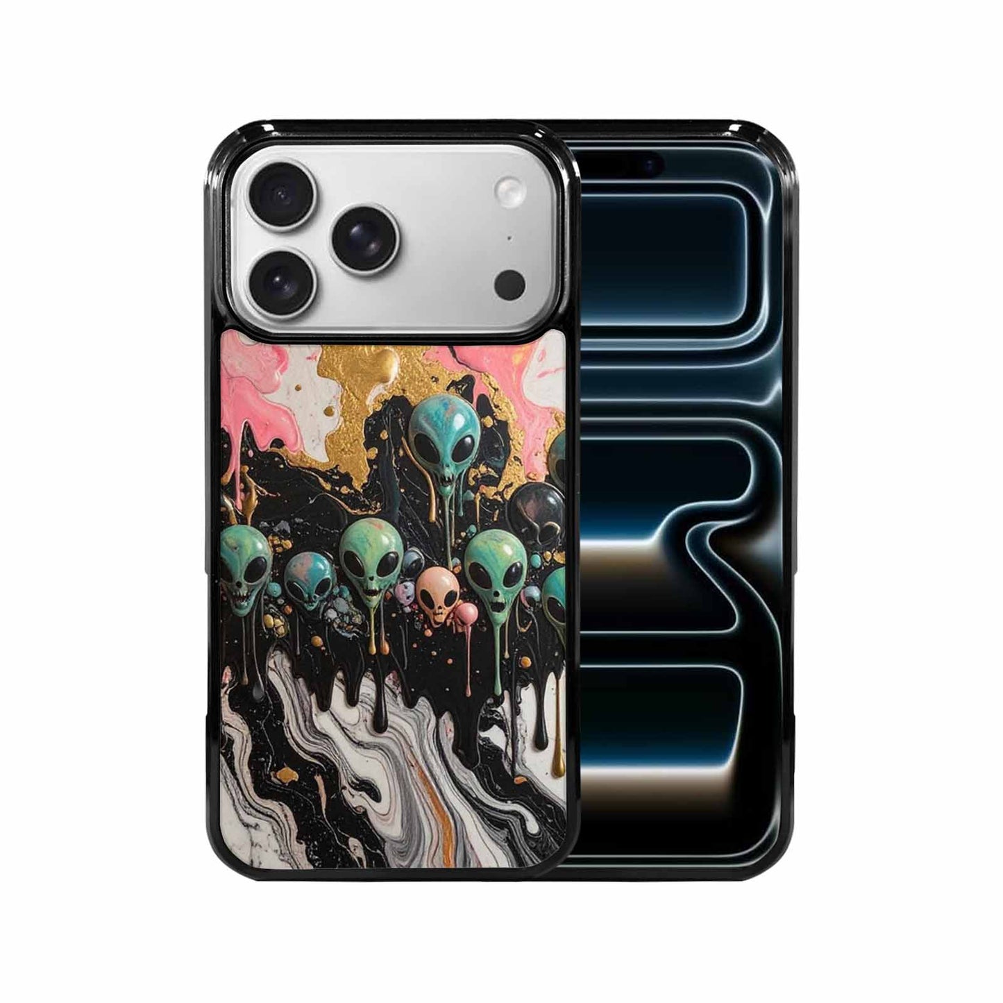 iPhone 17 Pro Max Case — Aliens Marblemelting Aliens Pa Alien Scifi, Custom Phone Case