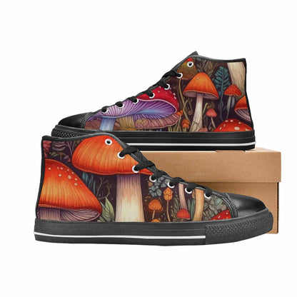 WOMEN'S Mushroom High Top Canvas Aesthetic Custom Sneakers