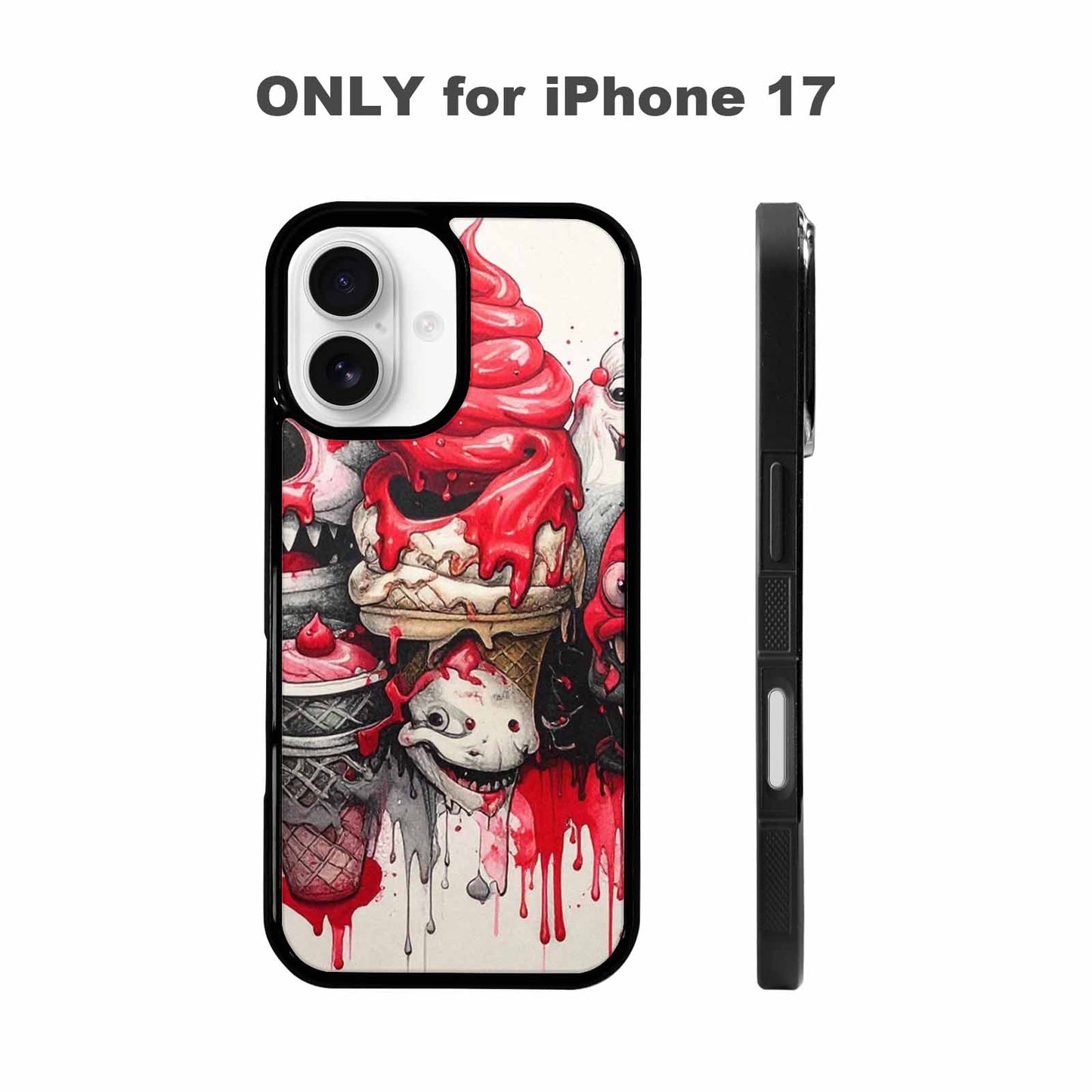 iPhone 17 Case — Ice Cream Monsters (black Original Art, Custom Designed Case Cover