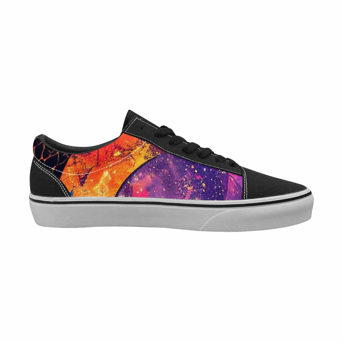 MEN'S Galaxy Snake Print Canvas Lace-Up Wallpaper Art Custom Shoes