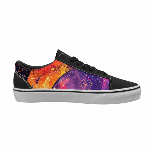 MEN'S Galaxy Snake Print Canvas Lace-Up Wallpaper Art Custom Shoes