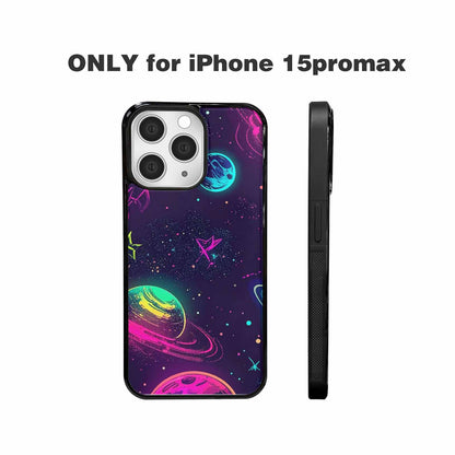 iPhone 15 Pro Max Case — Space Galaxy Astronaut Pattern Planets Stars, Custom Art Phone Cover