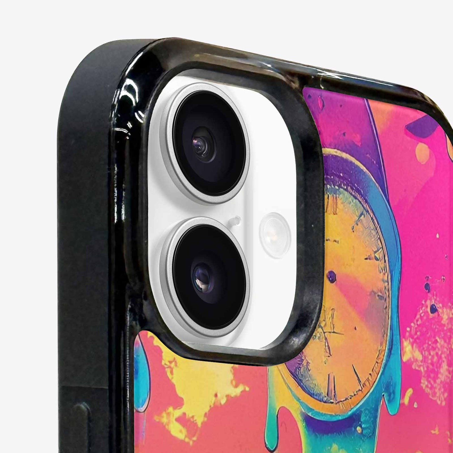 iPhone 16 Plus Case — Surrealist Dreamscape Pattern Melting Clocks Desert, Custom Phone Case