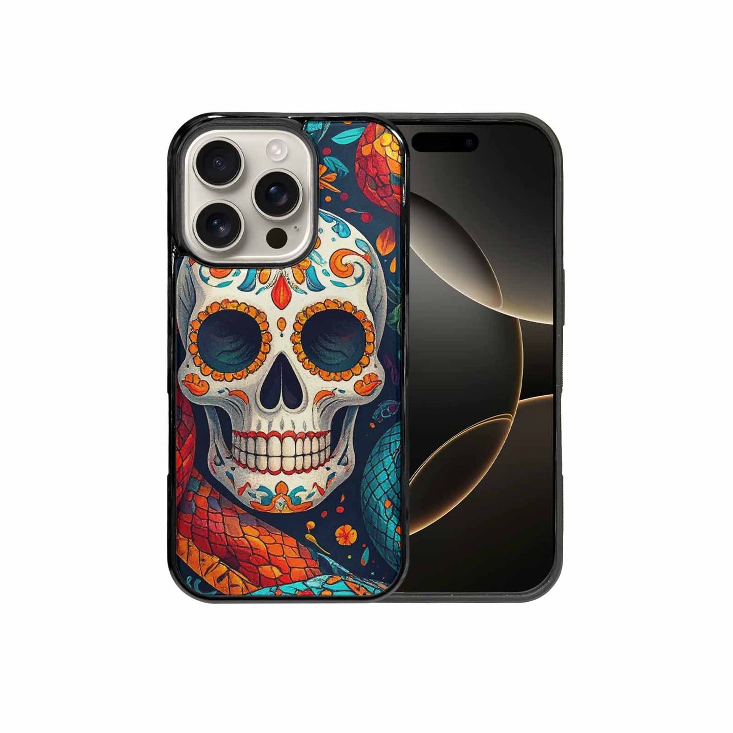 iPhone 16 Pro Case — Snake Skulls Print Alt Custom, Custom Phone Case