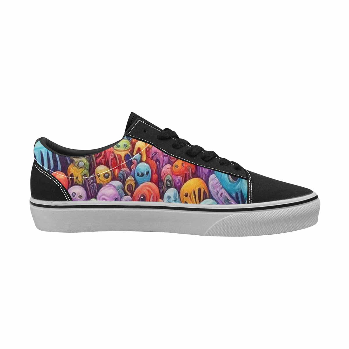 WOMEN'S Aliens  Tie Dye Lace-Up Canvas Melting Art Custom Sneakers