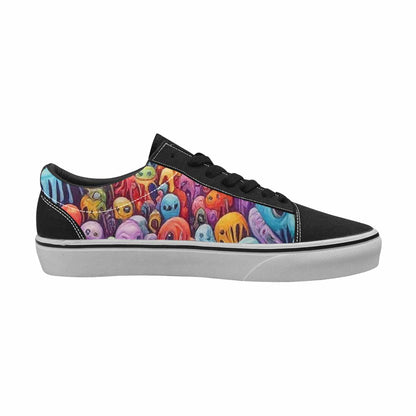 WOMEN'S Aliens  Tie Dye Lace-Up Canvas Melting Art Custom Sneakers