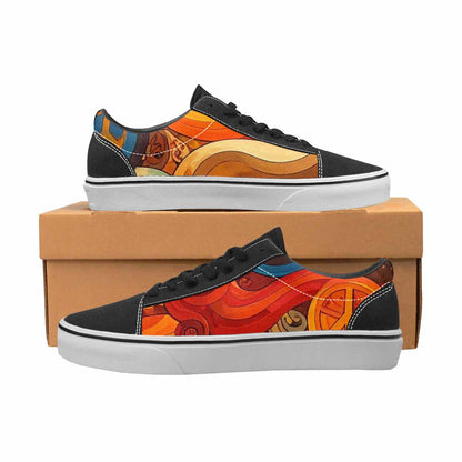MEN'S Groovy 70S Peace Canvas Lace-Up Neon Fantasy Custom Shoes