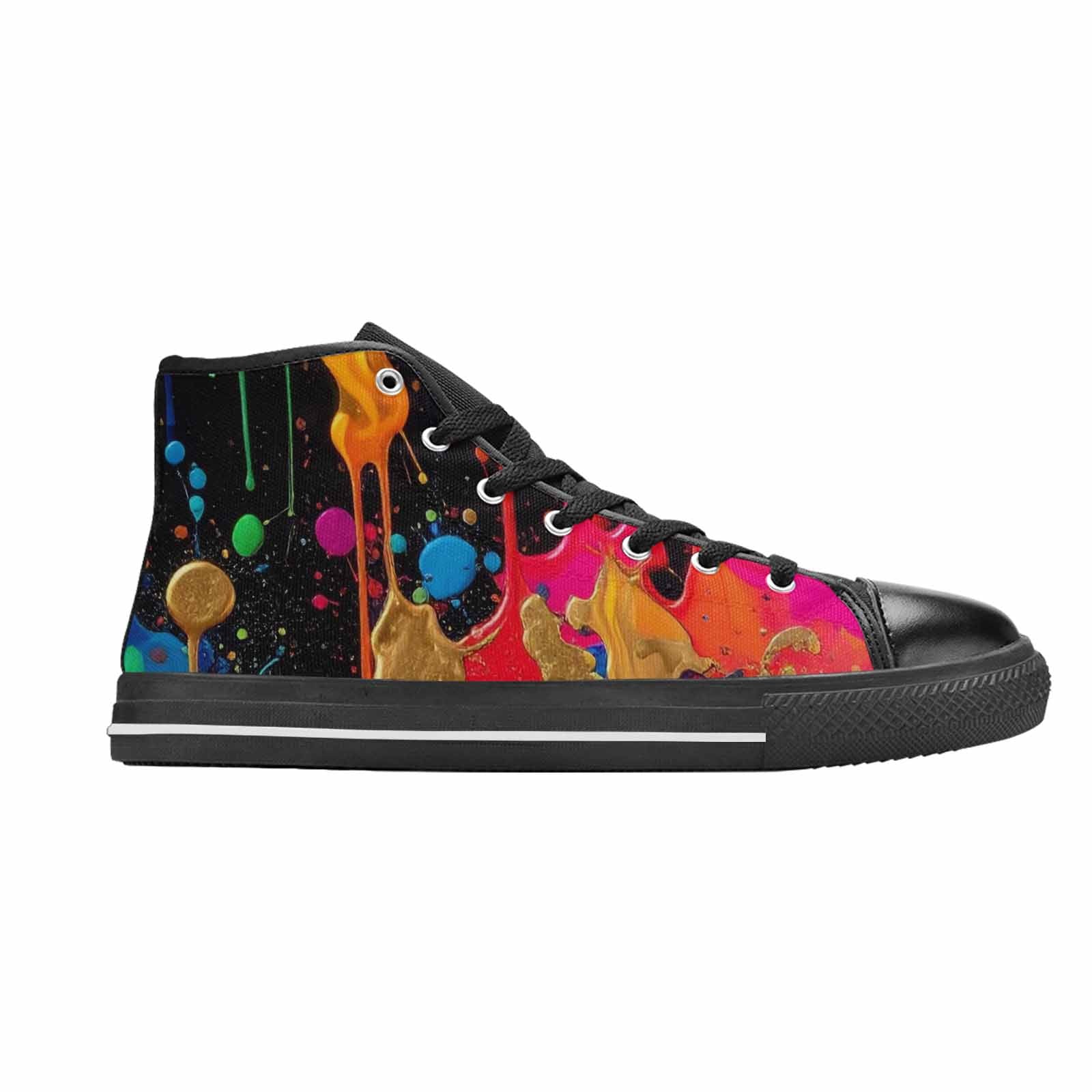 WOMEN'S Paint Splatter High Top Canvas Y2K Custom Sneakers