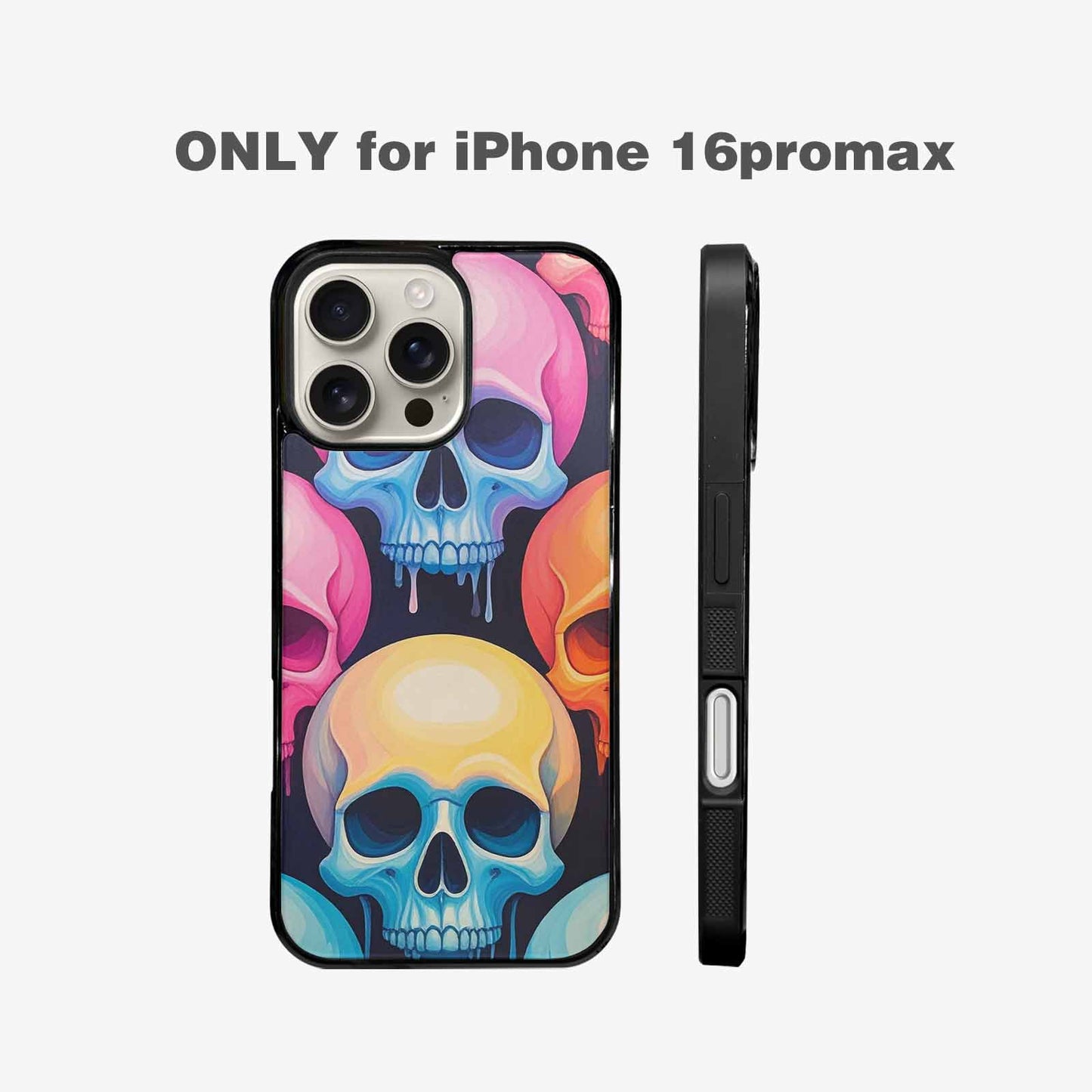 iPhone 16 Pro Max Case — Dripping Candy Skulls, Original Design Phone Case