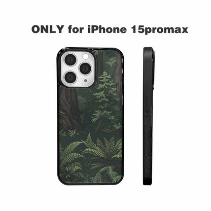 iPhone 15 Pro Max Case — Seamless Pattern Ancient Redwood Forest Giant, Custom Print Case Cover