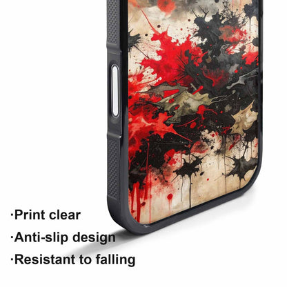 iPhone 17 Pro Max Case — Black &amp; Red Ink Camo, Custom Print Case Cover