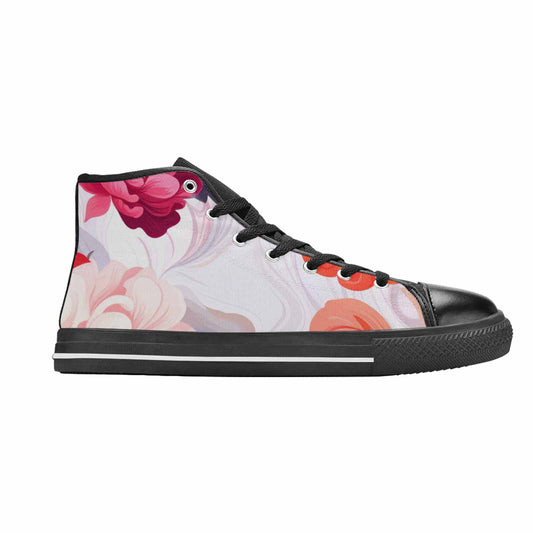 WOMEN'S Marble Floral High Top Canvas Neon Fantasy Shoes