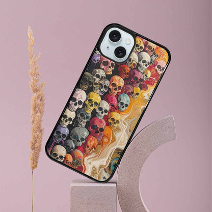 iPhone 15 Plus Case — Skulls Marbleskulls Pattern, Unique Phone Case Design