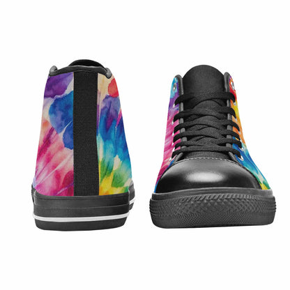 MEN'S Tie Dye Swirl High Top Canvas Dark Academia Shoes