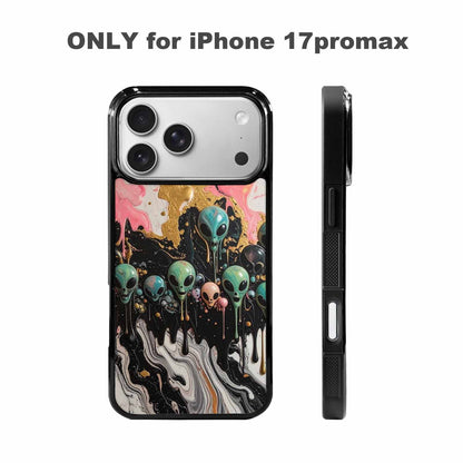 iPhone 17 Pro Max Case — Aliens Marblemelting Aliens Pa Alien Scifi, Custom Phone Case