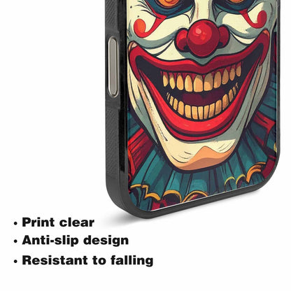 iPhone 15 Pro Max Case — Evil Circus Heads Faces Overlapping Patterns, Custom Phone Case