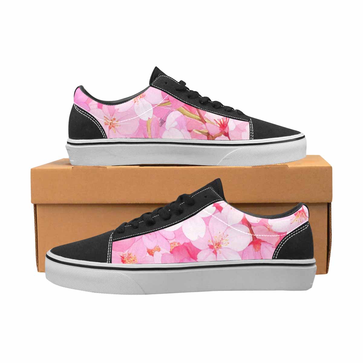 WOMEN'S Cherry Blossom Branch Lace-Up Canvas Neon Fantasy Shoes