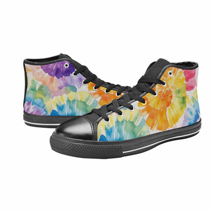 MEN'S Tie Dye Swirl High Top Canvas Wallpaper Art Custom Shoes