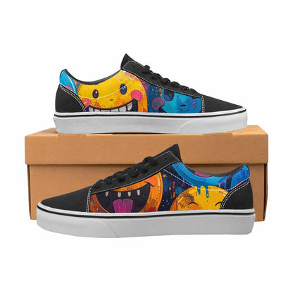 WOMEN'S Melting Moon Smiley Lace-Up Canvas Dreamcore Custom Shoes
