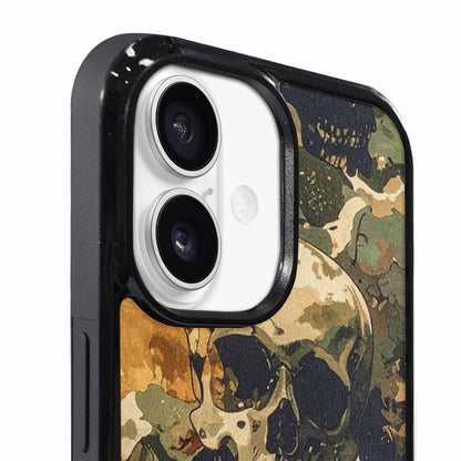 iPhone 17 Case — Military Camo Texture Combined Gothic Skulls, Custom Art Phone Cover