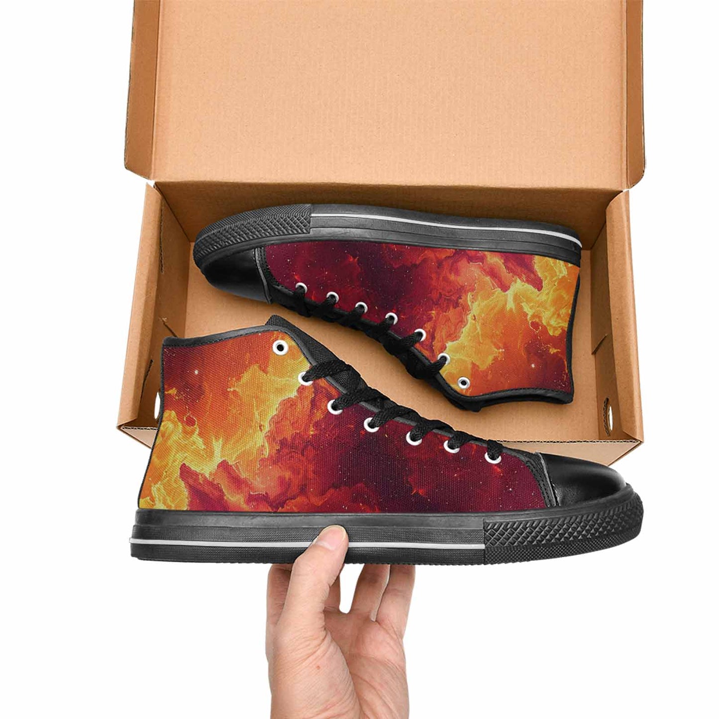 WOMEN'S Galaxy Art - High Top Canvas Vivid Custom Sneakers