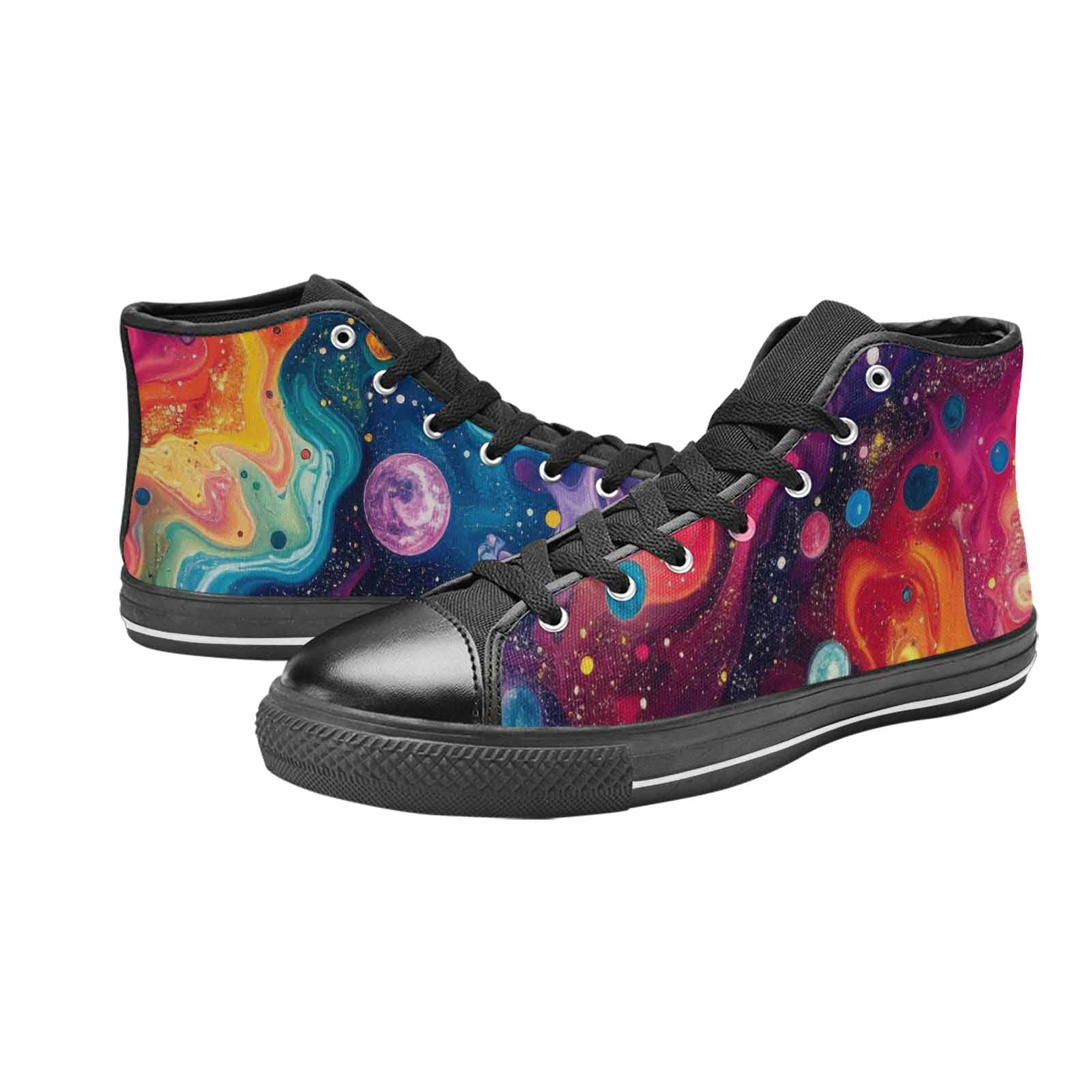 WOMEN'S Galaxy Art - High Top Canvas Grunge Sneakers