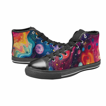 WOMEN'S Galaxy Art - High Top Canvas Grunge Sneakers