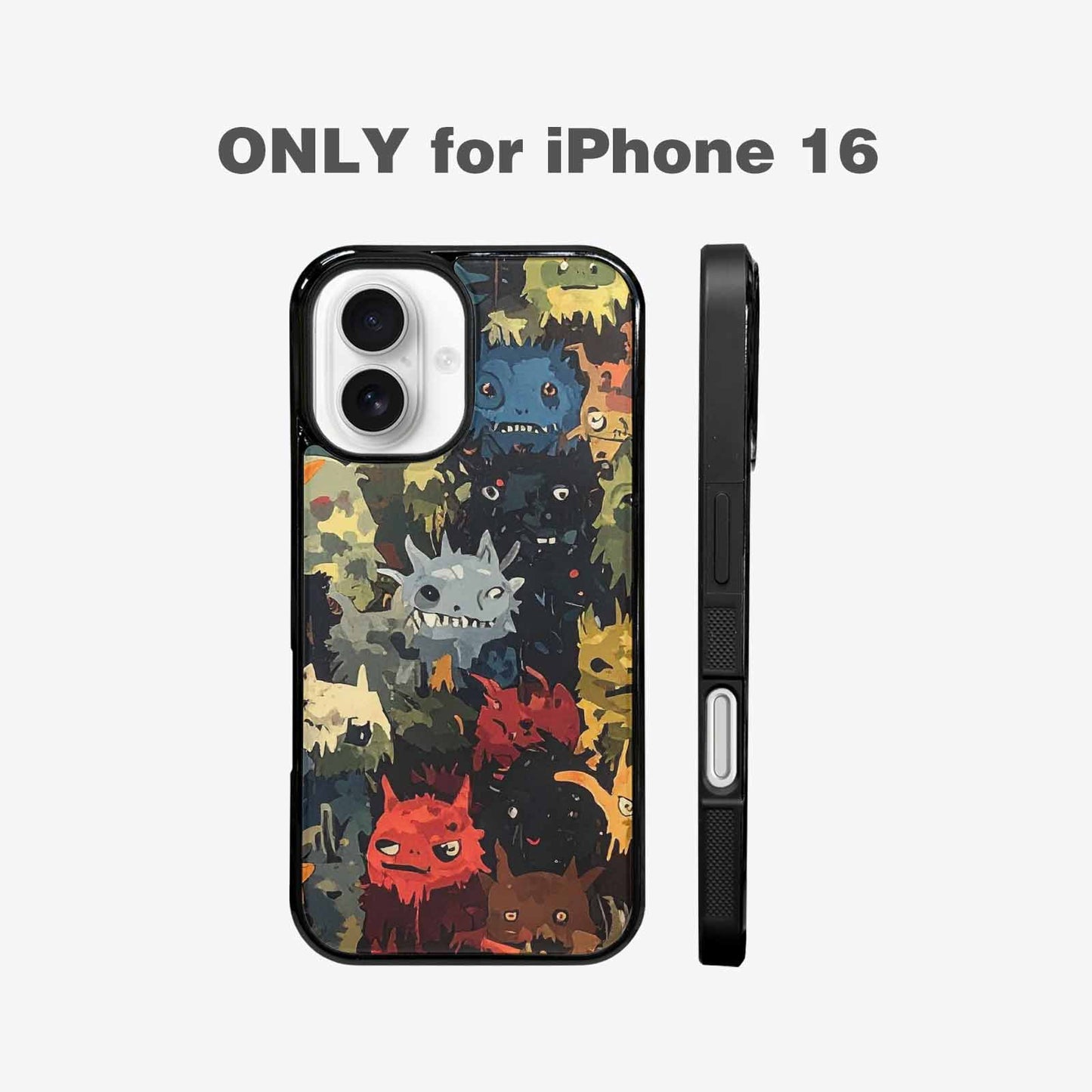 iPhone 16 Case — Monsters Camomonsters Pattern Okl, Custom Art Phone Cover