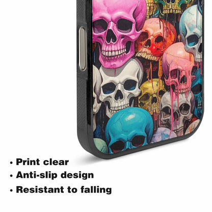 iPhone 16 Pro Case — Skulls Marbleskulls Pattern, Custom Printed Phone Case