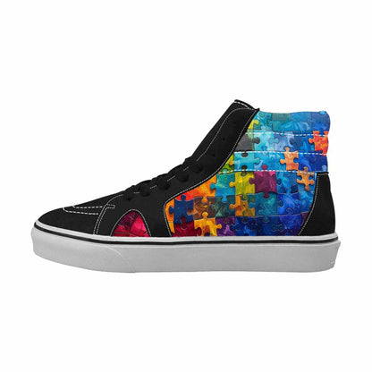 MEN'S Autism Puzzle Pieces High Top Canvas Wallpaper Art Sneakers