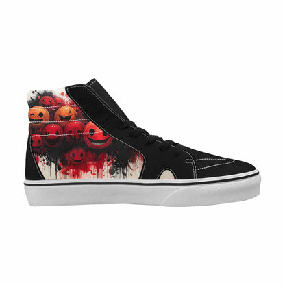 MEN'S Melting Moon Smiley High Top Canvas Melting Art Custom Sneakers