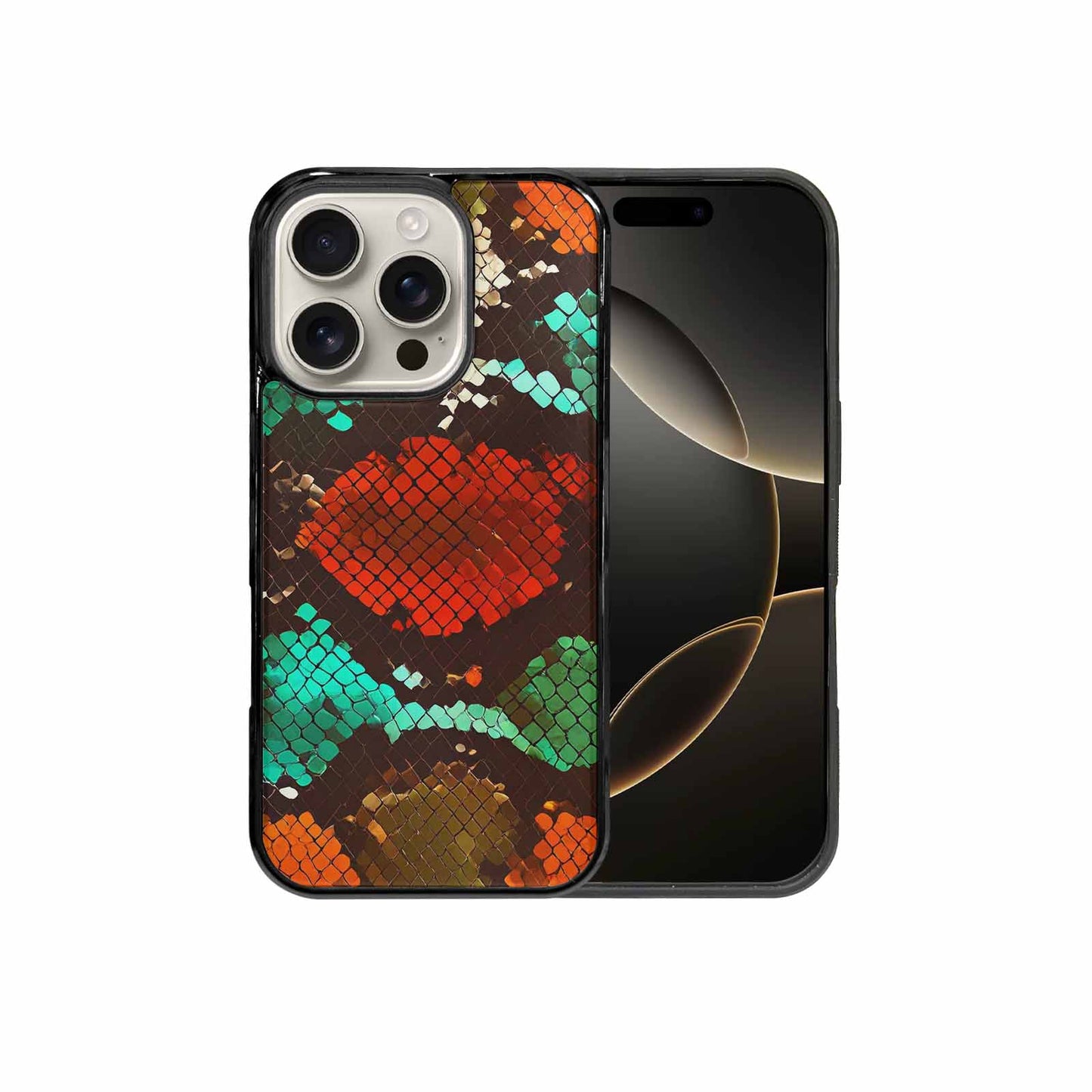 iPhone 16 Pro Case — Dark Snake Print, Custom Printed Phone Case