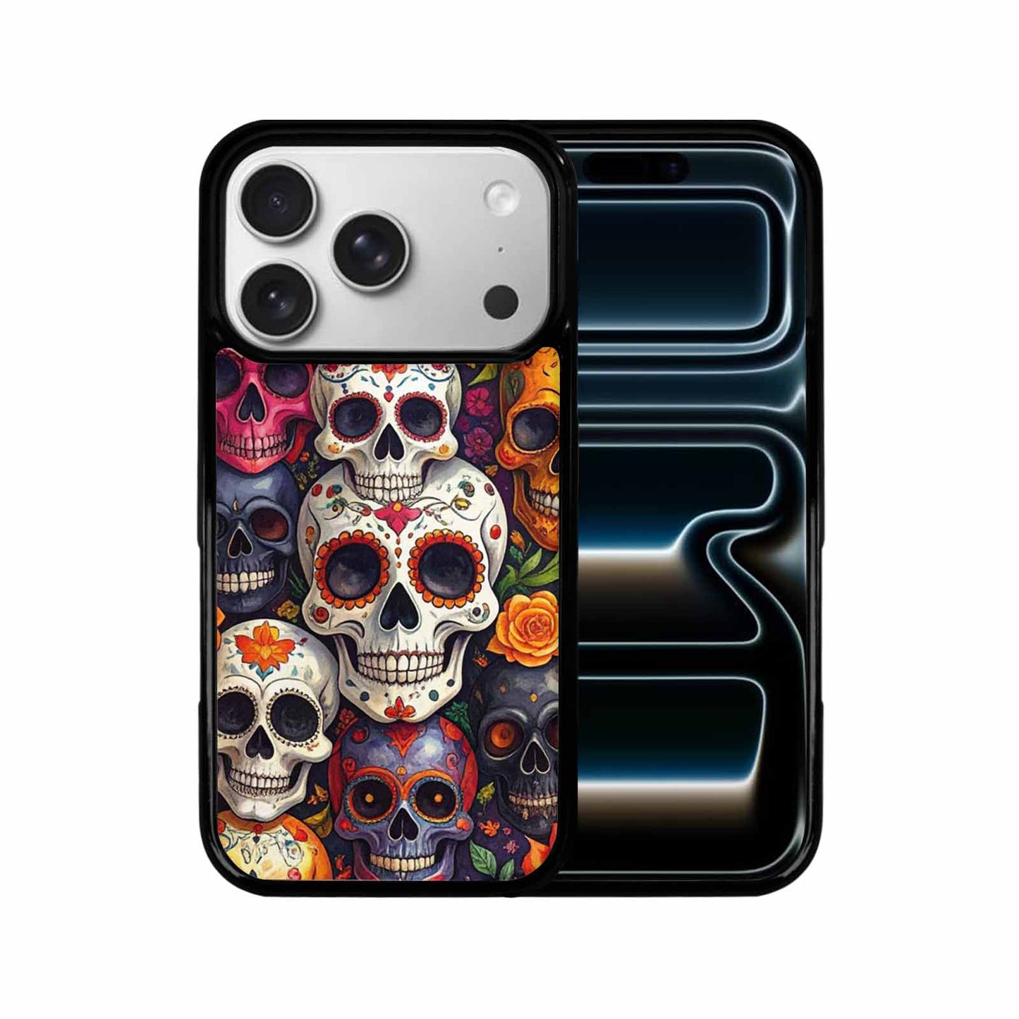 iPhone 17 Pro Case — Small Skull Pattern Randomly Varying Gothic, Custom Printed Phone Case