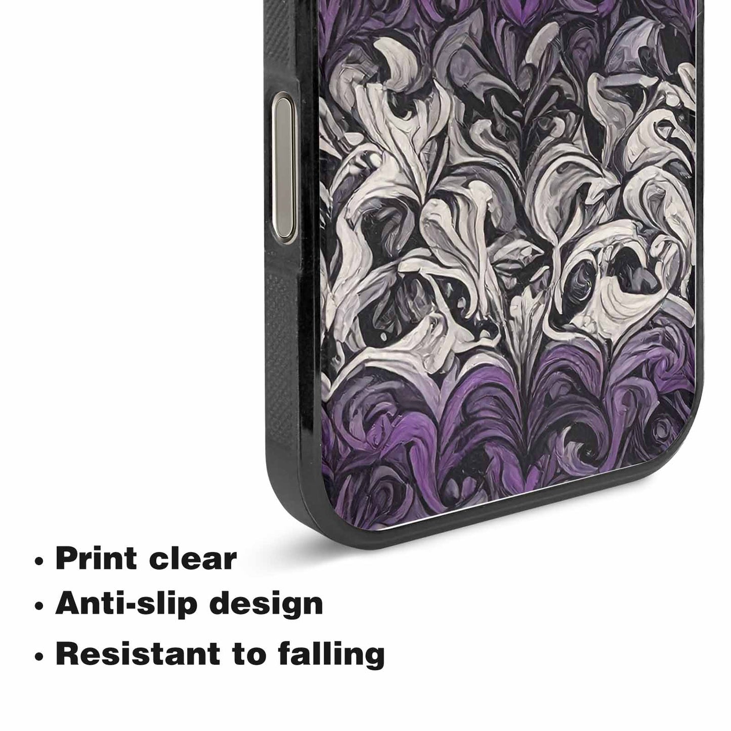iPhone 15 Pro Max Case — Asexual Flag Color Theme Small Rainbow, Unique Phone Case Design