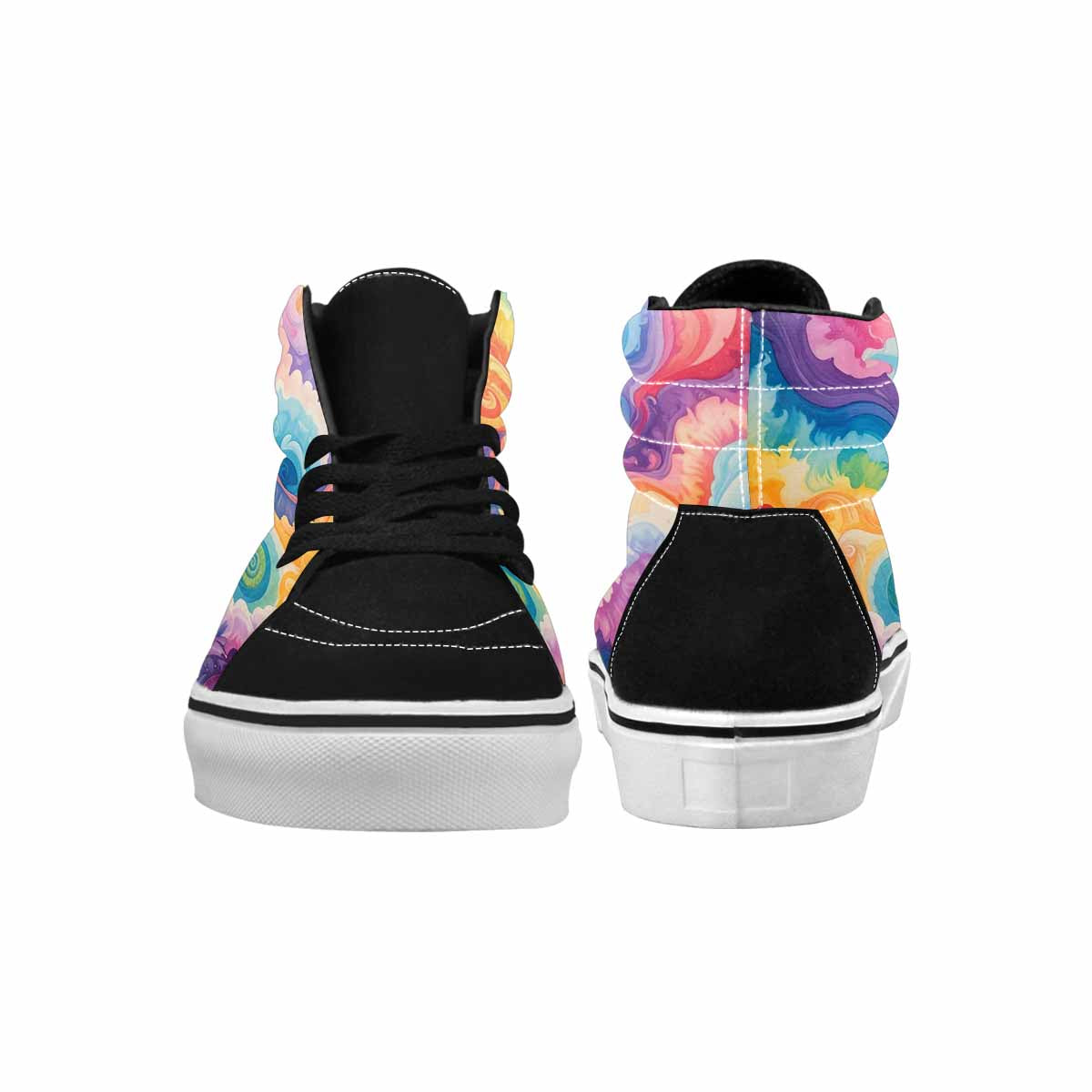 MEN'S Tie Dye Swirls Tie High Top Canvas Vivid Custom Sneakers