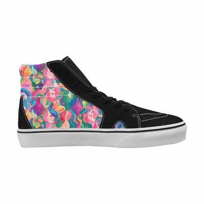 WOMEN'S Polysexual Flag Color High Top Canvas Vibrant Chaos Custom Shoes