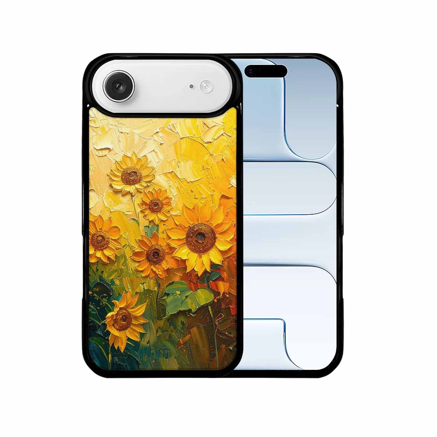 iPhone 17 Air Case — Impressionist Sunflower Brushstroke Pattern Hundreds Floral, Custom Printed Phone Case