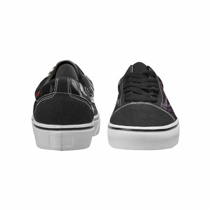MEN'S Black Gothic Rose Canvas Lace-Up Vivid Sneakers