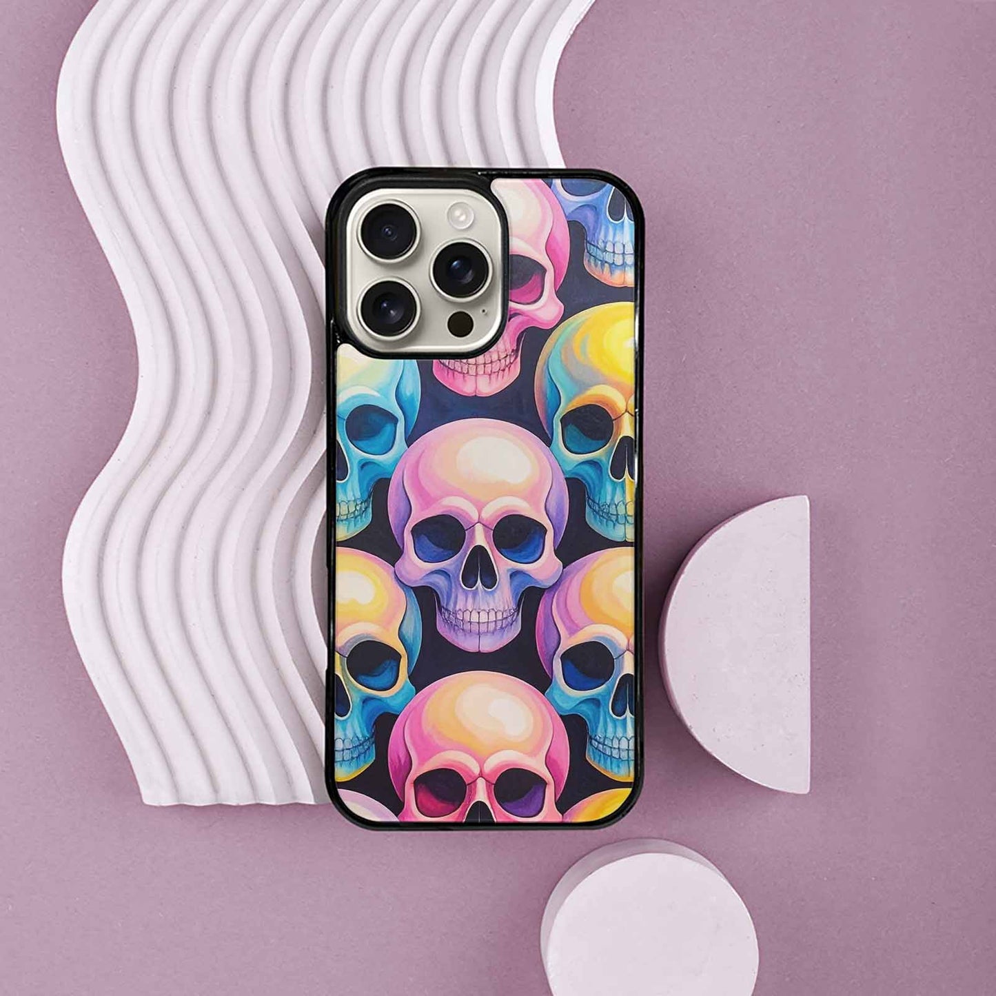 iPhone 16 Pro Max Case — Dripping Candy Skulls Custom, Customized Protective Case