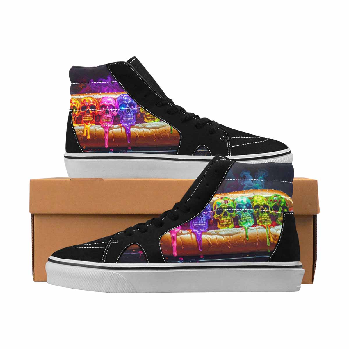 MEN'S Skulls High Top Canvas Made To Order Cottagecore Custom Shoes