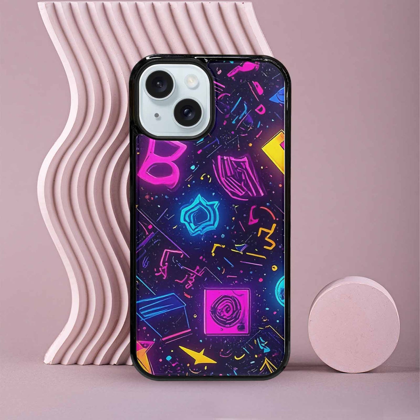 iPhone 15 Case — 80s Retro Motif 80s Retro Motifs, Custom Print Case Cover