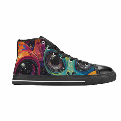 MEN'S Cartoon Alien Characters High Top Canvas Cottagecore Custom Shoes