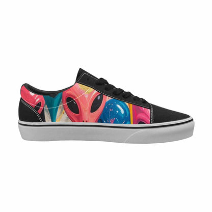 WOMEN'S Aliens  Marble Aliens Lace-Up Canvas Surreal Shoes