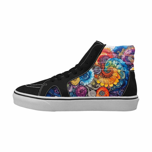 WOMEN'S Tie High Top Canvas Neon Fantasy Shoes