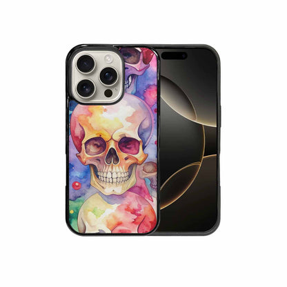 iPhone 16 Pro Case — Kulls Watercolor Skulls Small Skull Pattern, Custom Designed Case Cover