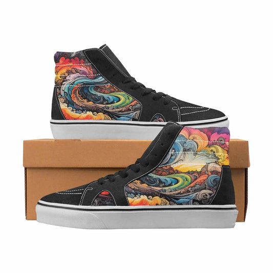 WOMEN'S Tie Dye High Top Canvas Original Design Dreamcore Custom Print Sneakers