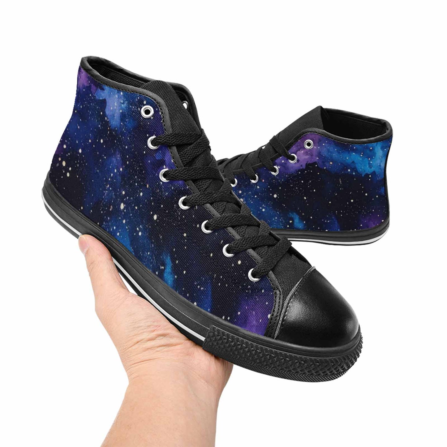WOMEN'S Galaxy Art - High Top Canvas Wallpaper Art Sneakers