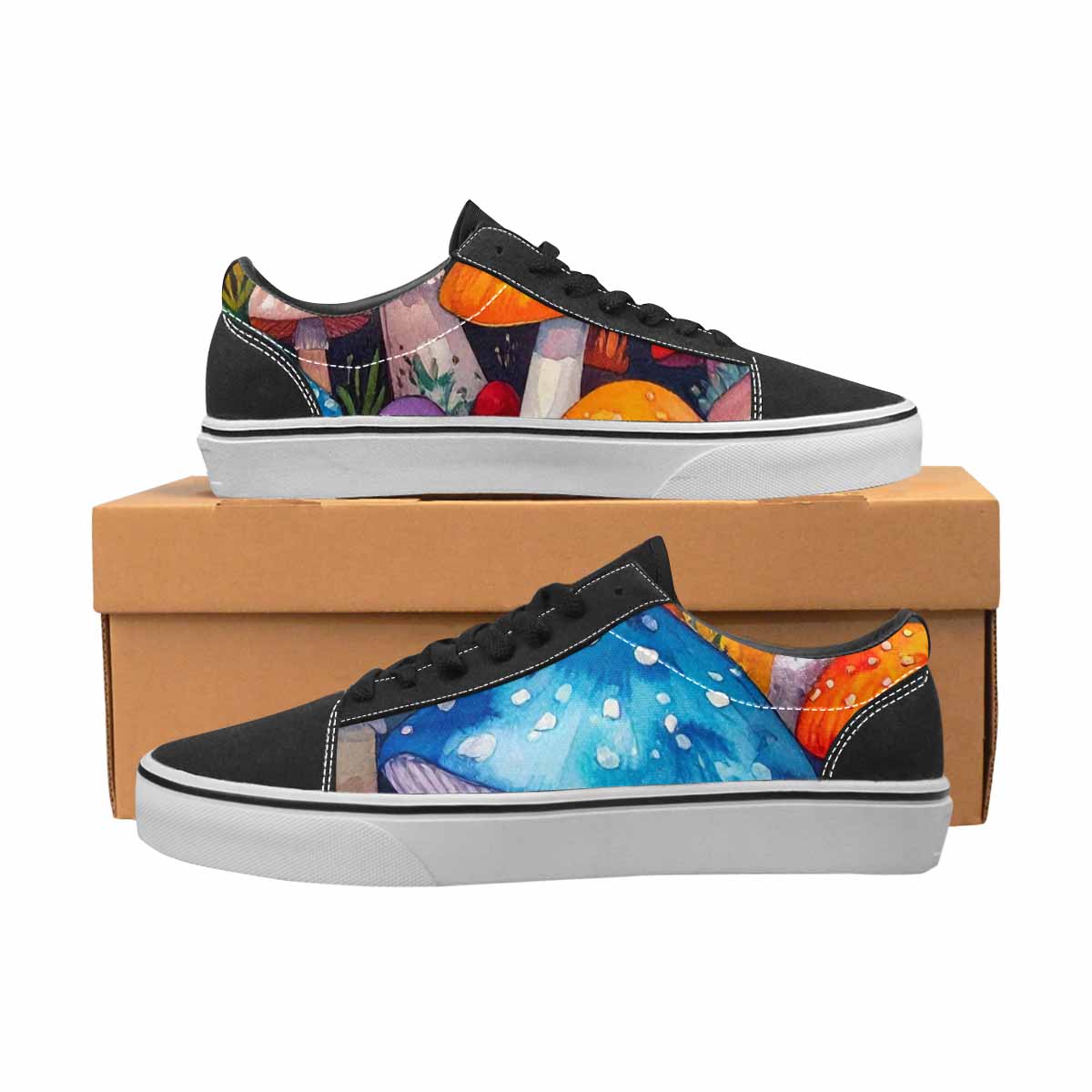 WOMEN'S Mushrooms (general) Mushrooms Pa Lace-Up Canvas Dreamlike Custom Shoes